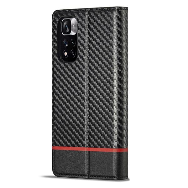 För Xiaomi Redmi Note 12 Pro 4G Global LC.IMEEKE Kolfiberläder Telefonfodral