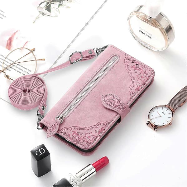 Kompatibel med iPhone 16 Pro Zip Pouch Magnetisk korthållare med handledsrem Plånbokspåse för iPhone 16 Pro