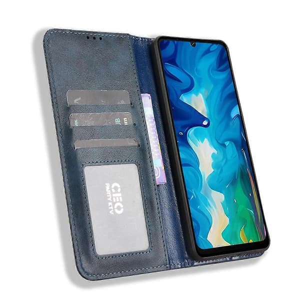 Magnetisk spenne retro tekstur skinntelefonveske (blå, for Doogee Note 59 / Note 59 Pro)