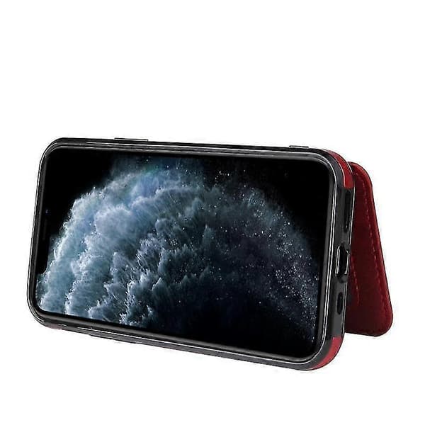 Til iPhone 11 Kalvetekstur Magnetisk Etui (rød)