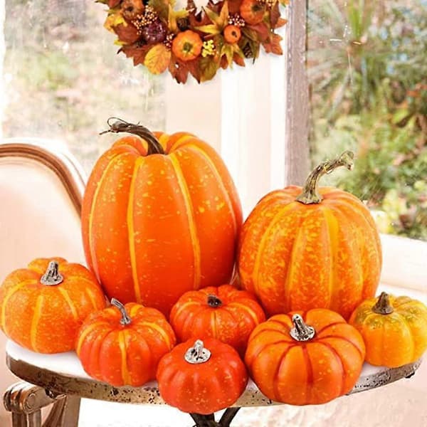 Kunstige græskar dekoration efterår høst Thanksgiving simulering skum græskar efterår bord midtpunkt Halloween indretning rekvisitter