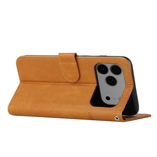 Syning Kalvetekstur Spænde Læder Telefoncover (Til iPhone 17 Pro Max)