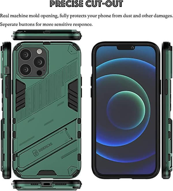 Deksler til iPhone 13 Pro Max, panserdeksel med stativ, militærgradert beskyttelse, støtbestandig støtfanger, mobildeksel til Apple iPhone 13 Pro Max (6.