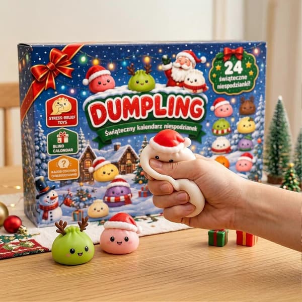Jule-klemme-julekalender 2026 - 24-dages dumpling-fidget-nedtællingslegetøj