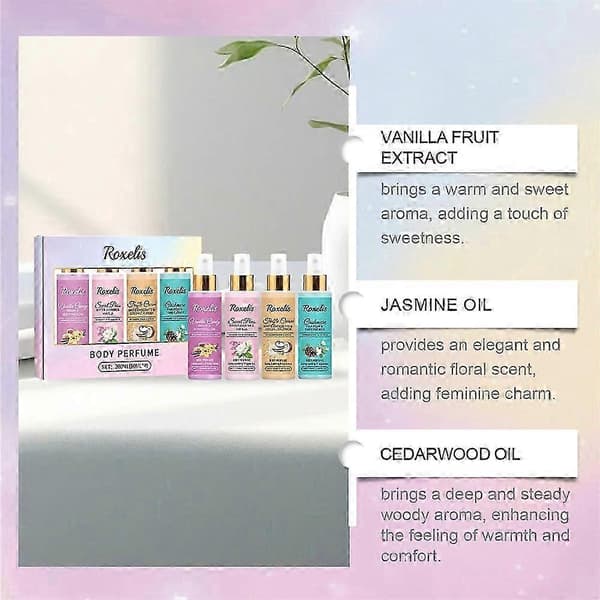 Kroppsdoftspray-set, långvarig fräsch fruktig elegant kroppsparfym