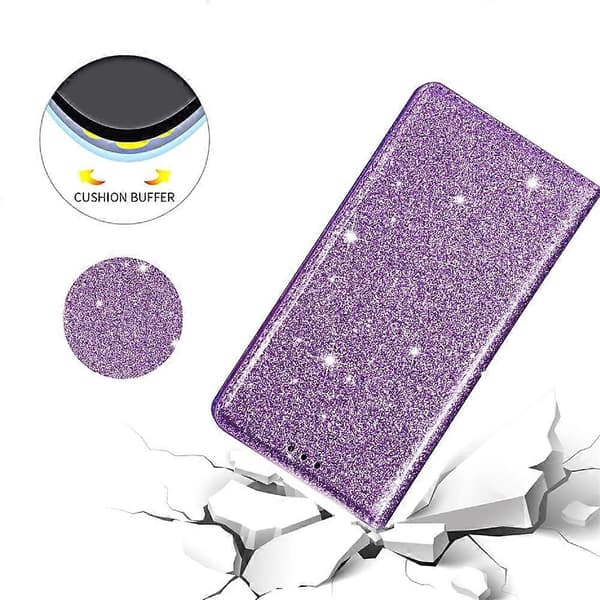 Kompatibel til iPhone 17 Air Cover Glitrende PU Læder + TPU Kortplads Telefonbeskyttelse
