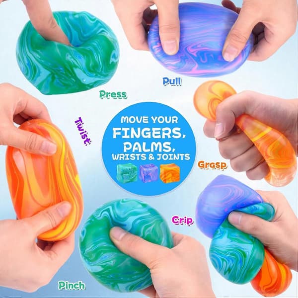 3 STK Fidget Legetøj Squishy Stress Terning, Kæmpe Stressbolde til Børn Voksne Squishy Angst Stressaflastning Is Fidget Terning Sukkerbolde, Sensorisk Legetøj til