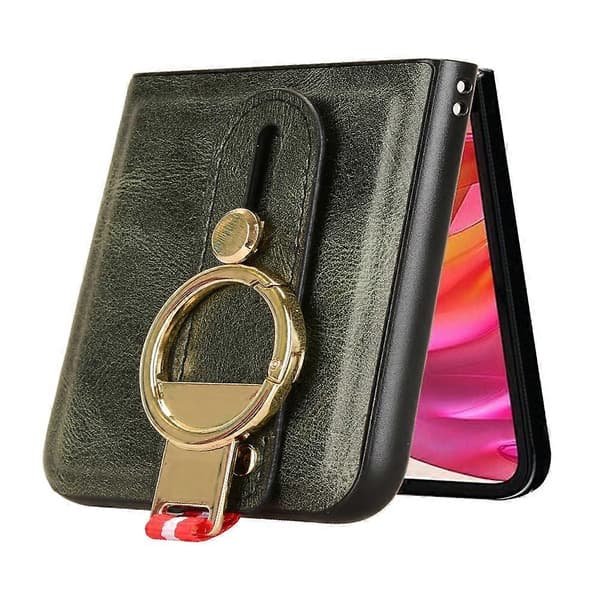 Läderfodral för Motorola Razr 50 (Grön)
