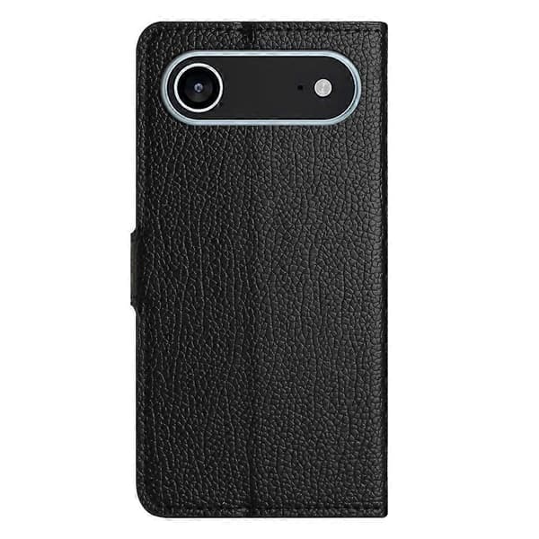 Kompatibel til iPhone 17 Air Cover PU Læder Pung Telefoncover Litchi Tekstur, Sort