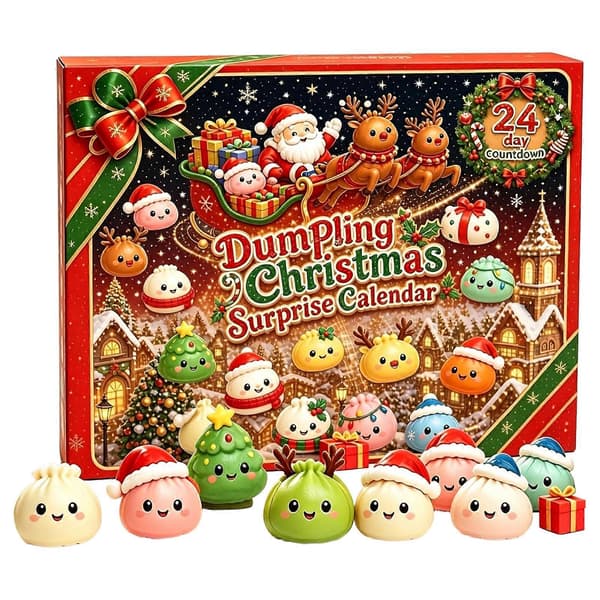 2026 Jule-klemmelegetøj Adventskalender - 24-dages Dumpling Fidget-boks