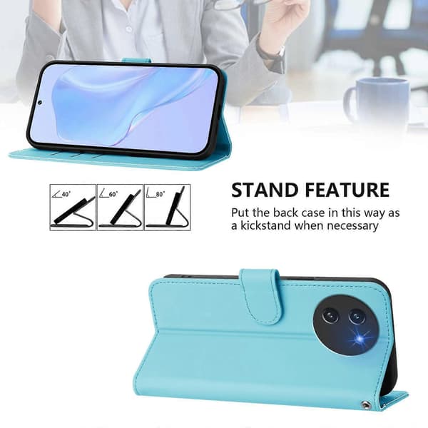 Hudfølelse ensfarvet lædertelefonetui med snor (til Doogee Note 59 / Note 59 Pro)