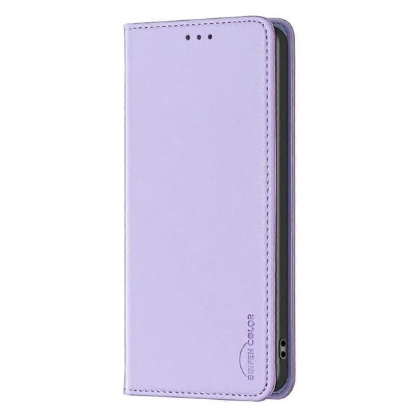 Magnetisk lædertelefoncover til iPhone 17 Pro Max (lilla)