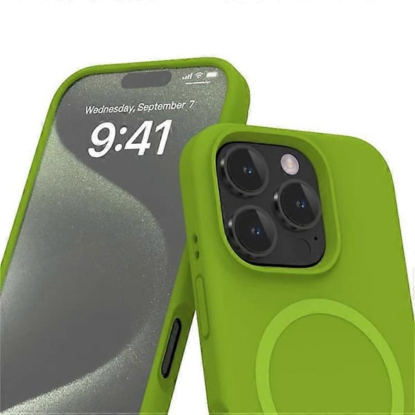 Kompatibelt magnetiskt skal för iPhone 16 Pro med mikrofiberfoder PC+Flytande silikonskal (Espresso)