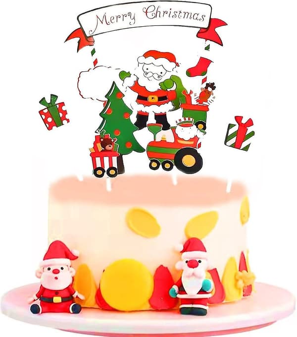 10 stk. julecupcake-dekorasjoner, juletoppere til kaker, juletoppere til cupcakes, jul