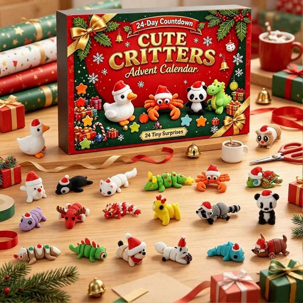 3D-printet julekalender – 24 dyrefigurer – for juletreet og barn