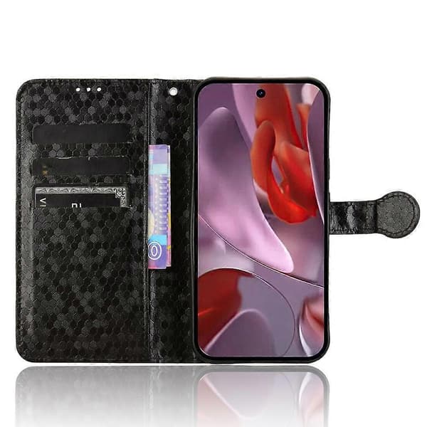 Plånboksfodral med prickmönster i PU-läder för Google Pixel 9a (Stil A)