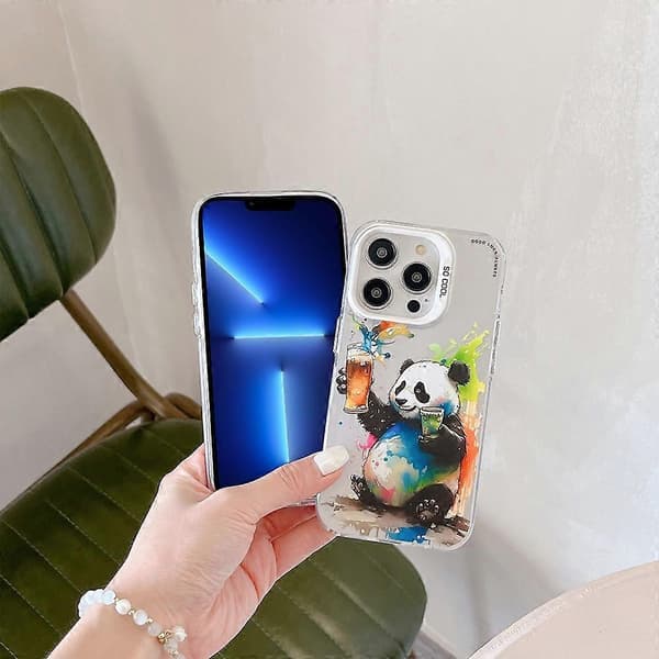 Til iPhone 13 Pro Dyremønster Trykk Telefondeksel Graffiti Kunst PC+TPU Støtsikkert Deksel