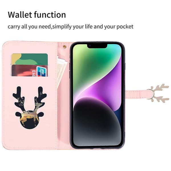 Til iPhone 13 Krokodille Tekstur Etui Gradient Farve Læder Telefoncover med Rem