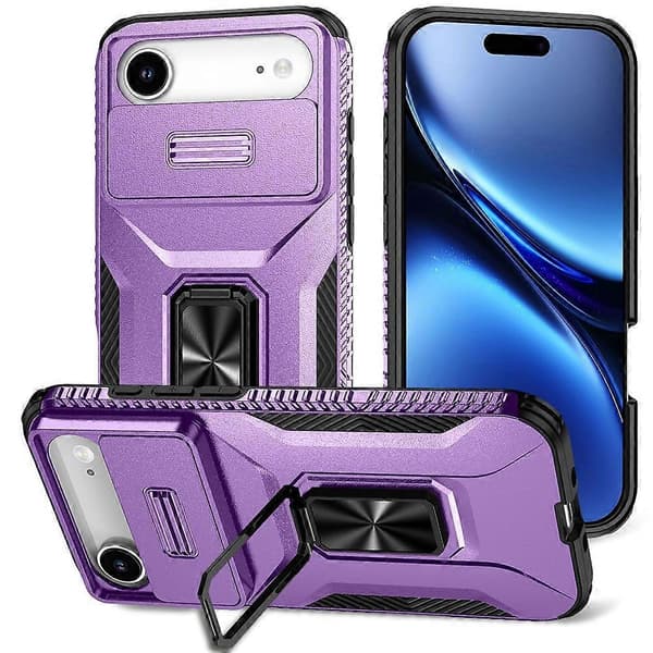 Kompatibel til iPhone 17 Air Case Camshield Stativ TPU + PC Anti-Slip Telefoncover