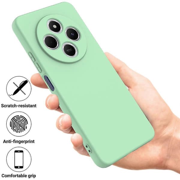 Solid Färgad Flytande Silikon Fallsäker Full Täckning Telefonfodral (Grön, För Redmi A3 Pro)