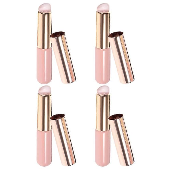 Makeup Silikone Læbebørste Læbestift Applikator 4 Stk. Pink Bærbart Sæt