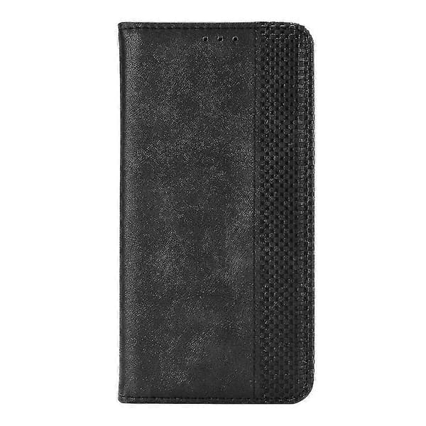 Magnetisk autoabsorberad PU-læderpungstativ Flip Cover Case til iPhone 13 6.1 tommer - Sort