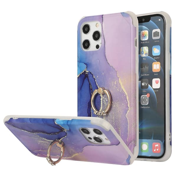 Marmor Imd Rhinestone Ringfodral för Iphone 13 Pro Max