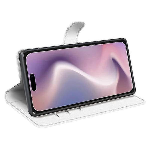 För iPhone 16 Fodral Plånbok Läder Telefonfodral Litchi Textur