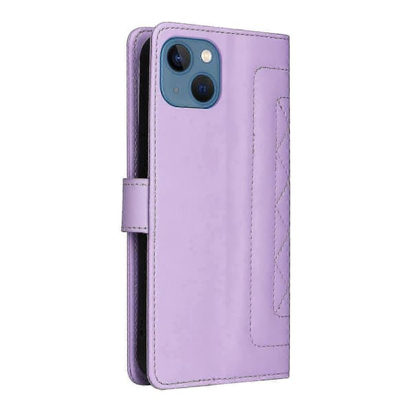 For iPhone 13 Diamond Lattice Leather Flip Telefonveske