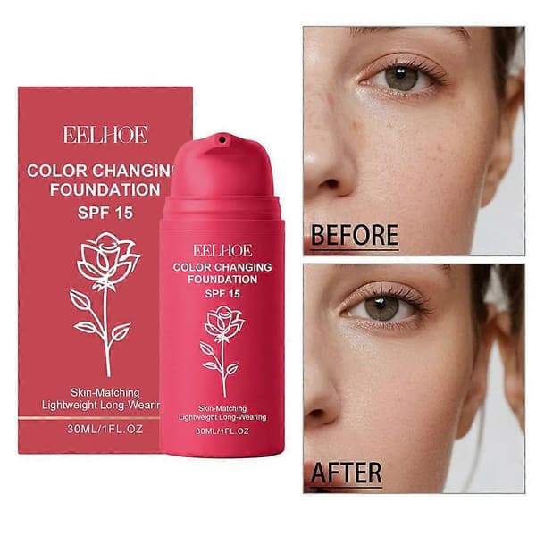 Färgskiftande foundation, Spf15 hudmatchande foundation - 30ml