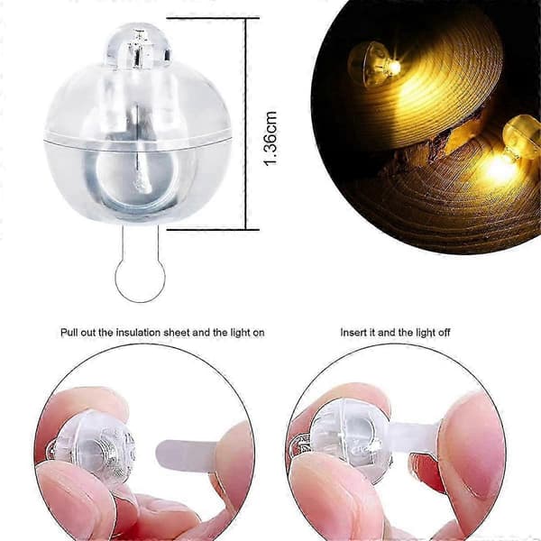 Fødselsdagsballon LED-lys - 60 stk. varmhvide minilanternelys