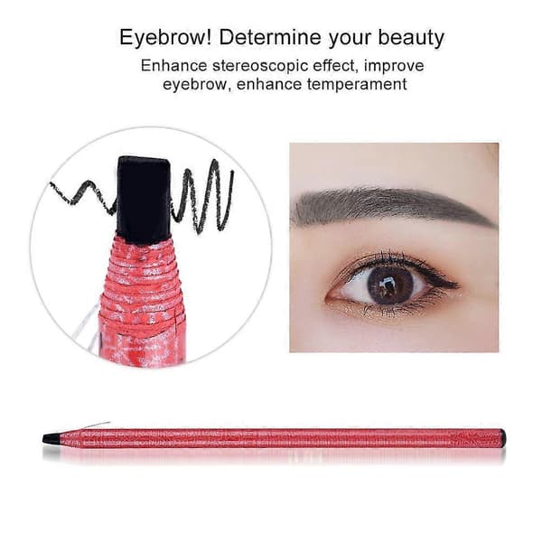 Semi-permanent Microblading Tatuering Verktyg Positionering Vattentät Långvarig Ögonbrynspenna Svart