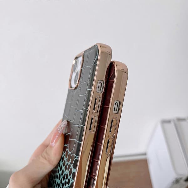 Til iPhone 13 Pro Max Krokodille Tekstur Læder Nano Galvanisering Telefoncover