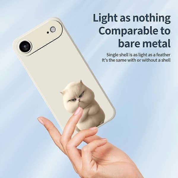 For iPhone 17 Air-deksel med sint kattemønster, rett kant, TPU-telefonbakdeksel