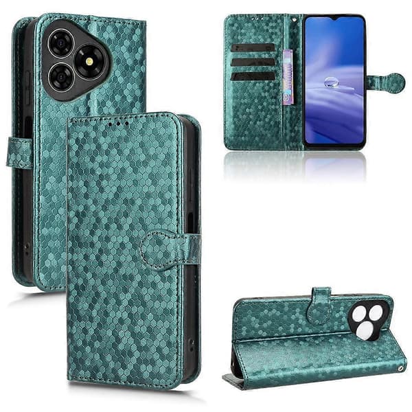 Honeycomb Dot Textur Läder Telefonfodral (Grön, För Ulefone Note 19)