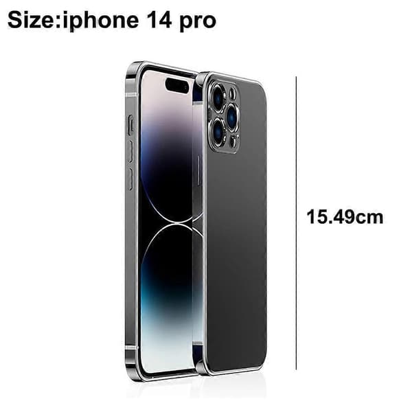 iPhone 14 Pro-deksel, rustfritt stål-deksel kompatibelt med iPhone 14 Pro-deksel-6,1 tommer-svart