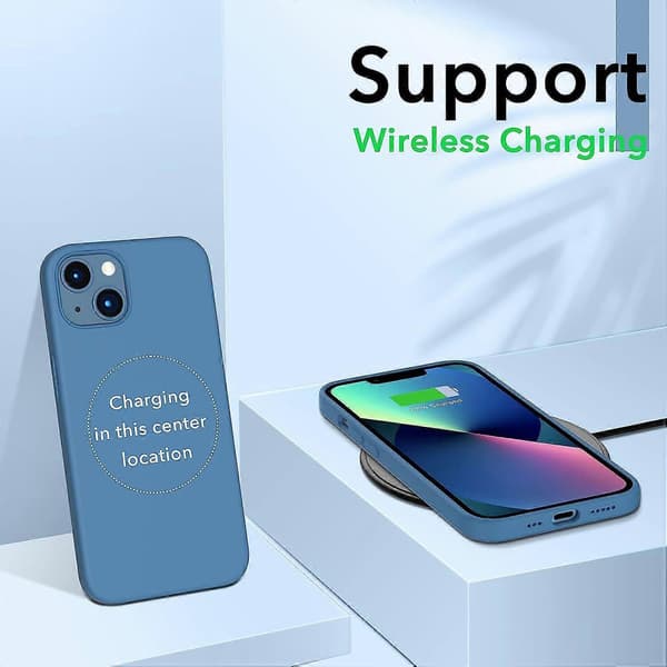 Kompatibel med iPhone 13 Cover 6.1, med MagSafe-Lyseblå