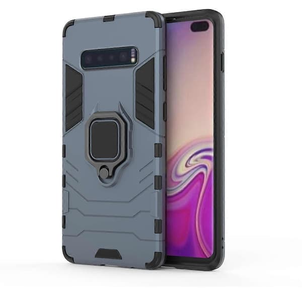 PC + TPU Stötsäkert Skyddsfodral för Samsung Galaxy S10 Plus, med Magnetisk Ringhållare