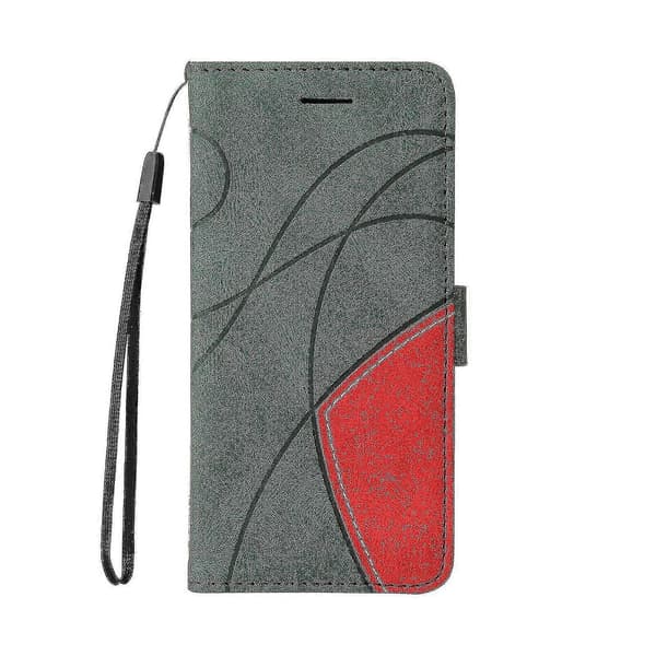 iPhone 13 Cover Kort PU Holder Læder Cuir Pung Flip Cover - Grøn