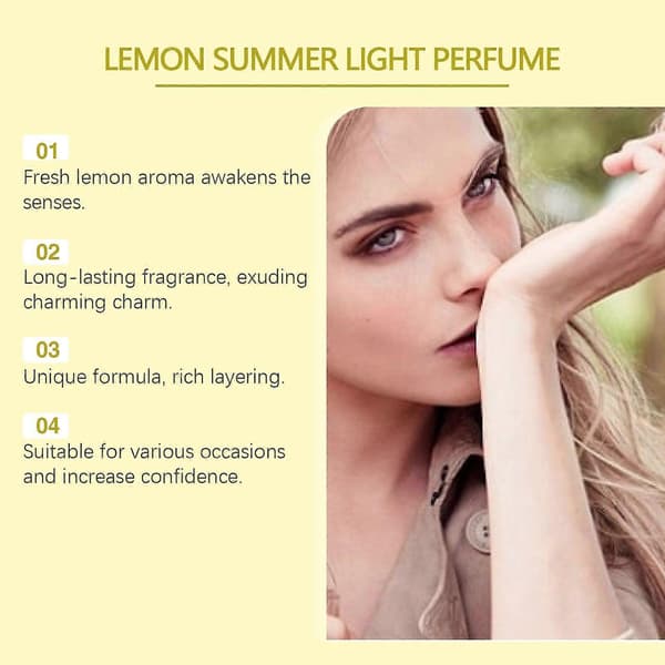 Lemon Summer Charm Parfume, Frisk Ikke-klæbrig Langvarig Duft med Citrus & Krydrede Noter