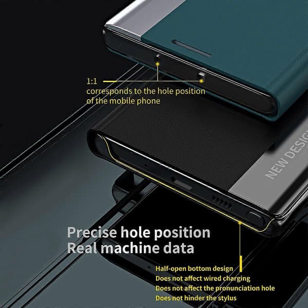 Stærk magnetisk læder med PC indvendig folio flip belagt standercover til iPhone 13 mini 5.4 tommer