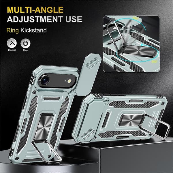 Kompatibel med iPhone 17 Air Case Kickstand Slide Lens Lock PC + TPU Drop