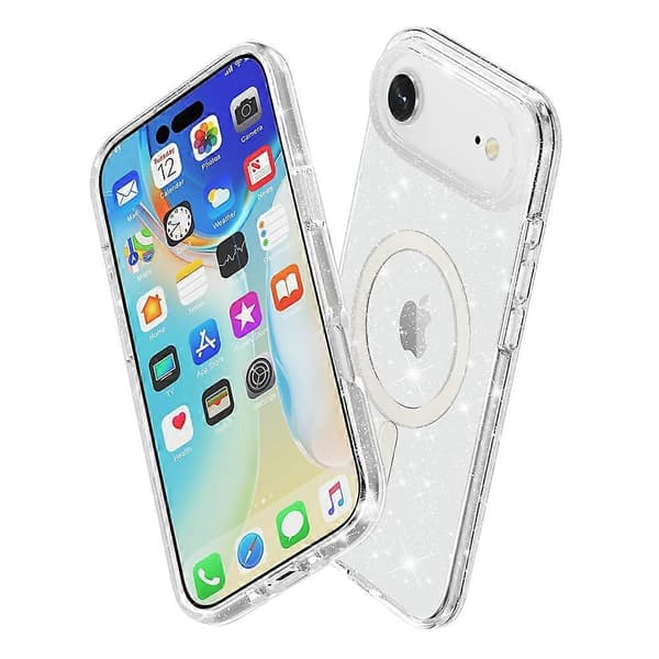 For iPhone 17 Air Case Compatible with MagSafe Glitter Powder PC TPU Phone Cover