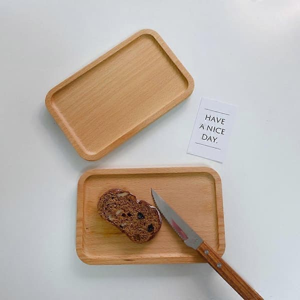 Solid Wood Tray, Rectangular Bathroom or Tea Set, Small and Practical, 2-Piece Set.