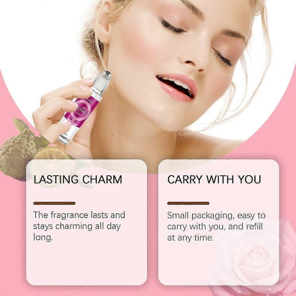Dame Charm Roll-On Parfume, Langvarig Rose & Patchouli Duft for Elegance