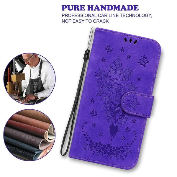 För iPhone 17 Air Fodral Fjäril Blomma Avtryck PU Läder Plånboksfodral med Rem
