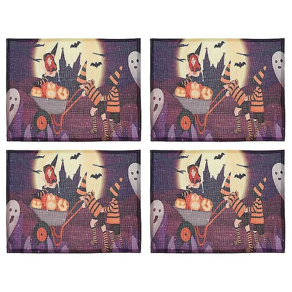 4 stk Halloween-dekkebrikker til Halloween-dekor