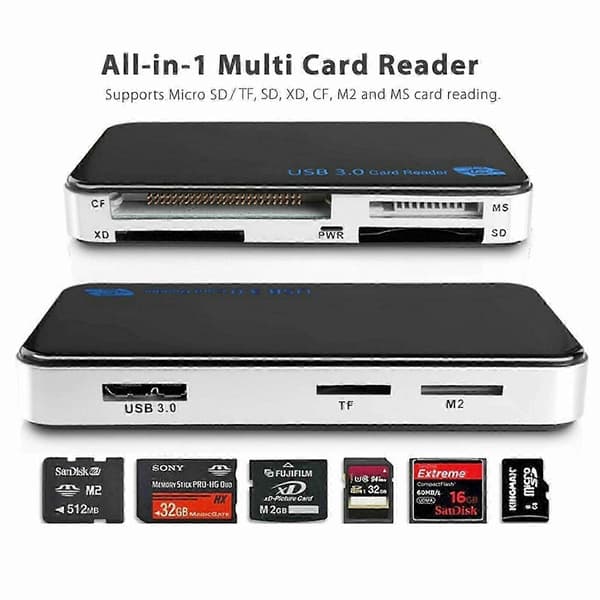 USB 3.0 minneskortläsare 5 Gbps-adapter passar för TF/CF/SD/Micro SD/XD/M2/MS-kort Fk