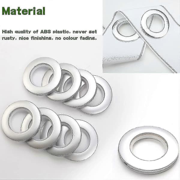 40 st gardinstangsringe, plastgardinøjer klips Indvendig diameter 40 mm