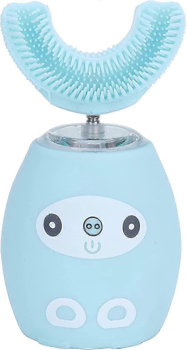 Ultrasonic Electric Toothbrush, USB Rechargeable 360 U-shaped IPX7 Automatic (Blue 2-7 years)